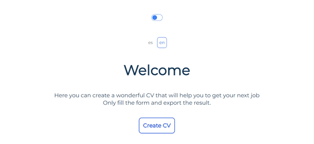 "/about" page in CV Maker